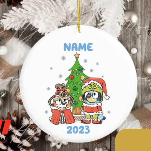 Custom Kid Name Bluey 2023 Christmas Ornament, Bluey Gift