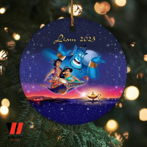 Custom Name Aladdin Ornament, Aladdin And Princess Jasmine Christmas Ornament