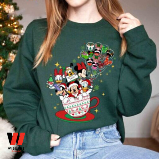 Disney Christmas Balloon Shirt Mickey And Friends Trip, Christmas Sweatshirt