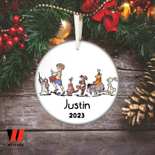 Personalized Pooh And Friends Walking Christmas Ornament