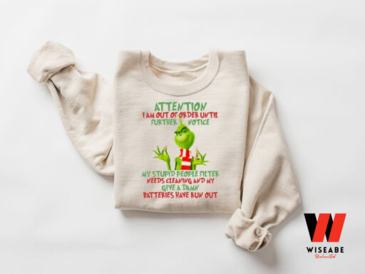 Grinch Give a Damn Sweatshirt, Grinch Christmas Shirt