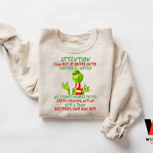 Grinch Give a Damn Sweatshirt, Grinch Christmas