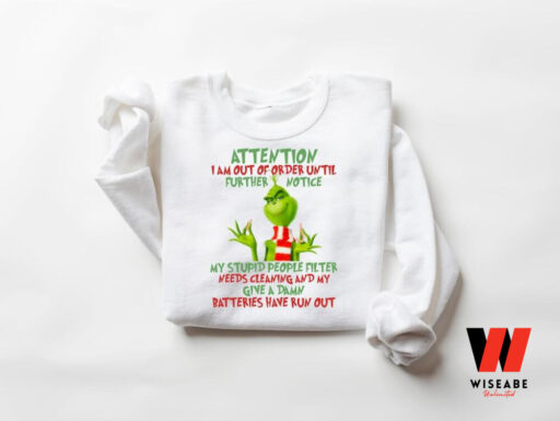 Grinch Give a Damn Sweatshirt, Grinch Christmas Shirt