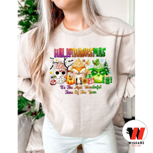 Grinch Hallothanksmas Holiday Sweatshirt