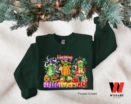 Grinch Happy Hallothankmas Holiday Sweatshirt