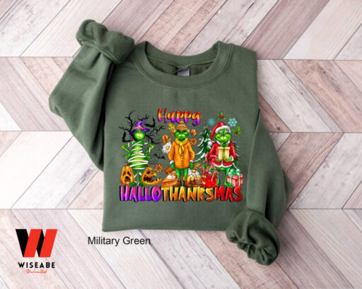 Grinch Happy Hallothankmas Holiday Sweatshirt