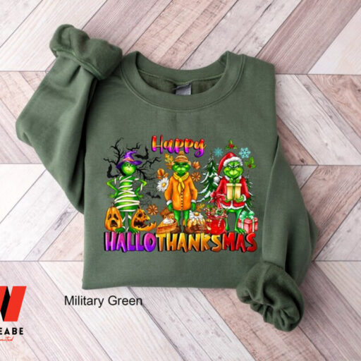 Grinch Happy Hallothankmas Holiday Sweatshirt