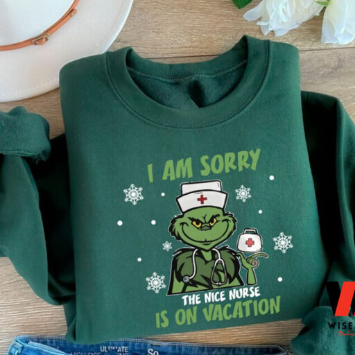 Grinch Nurse Christmas Sweatshirt, Christmas Grinch Tee