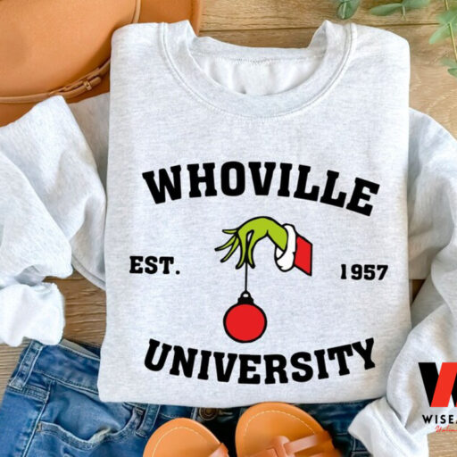 Grinch Christmas Whoville University Est 1957 Sweatshirt