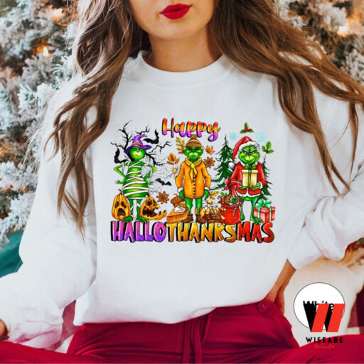 Grinchmas Hallothanksmas Sweatshirt, Merry Christmas Sweatshirt