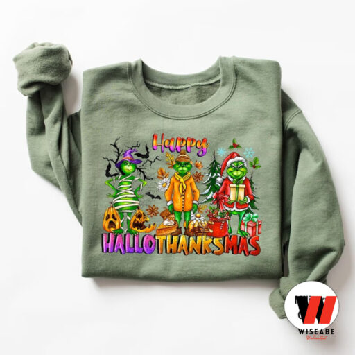 Grinchmas Hallothanksmas Sweatshirt, Merry Christmas Sweatshirt