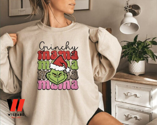 Grinchy Mama Sweatshirt, Grinch Face Christmas Sweatshirt