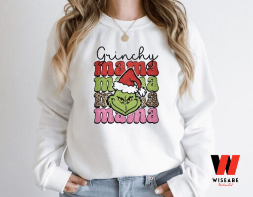 Grinchy Mama Sweatshirt, Grinch Face Christmas Sweatshirt