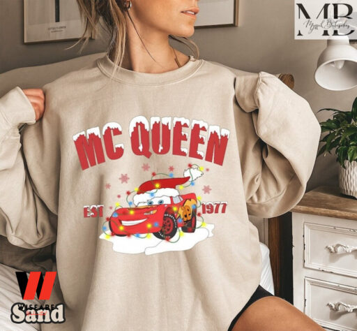 Lightning MC Queen Est 1977 Xmas Light Disney Car Christmas Shirt