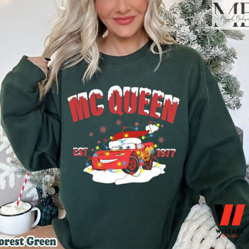 Lightning MC Queen Est 1977 Xmas Light Disney Car Christmas Shirt