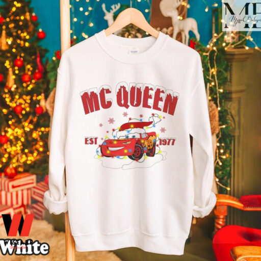 Lightning MC Queen Est 1977 Xmas Light Disney Car Christmas Shirt