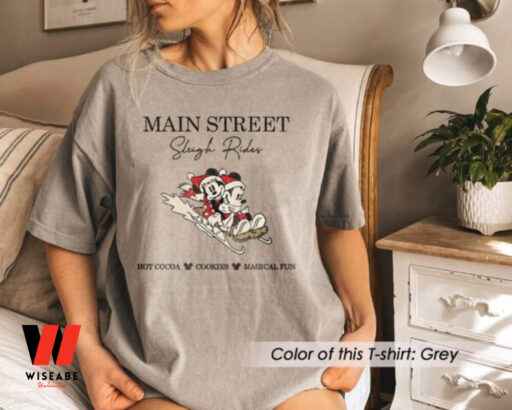 Main Street Sleigh Rides Disney Mickey Christmas Sweatshirt, Mickey Christmas