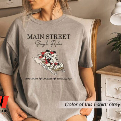 Main Street Sleigh Rides Disney Mickey Christmas Sweatshirt, Mickey Christmas