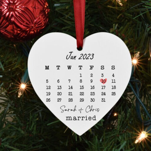 Married Ornament Ornament, Married Ornament, Wedding Date Ornament Gift