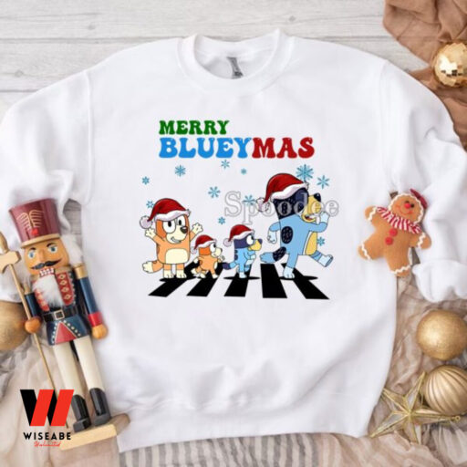 Merry Blueymas Sweatshirt, Bluey Family Christmas Sweatshirt