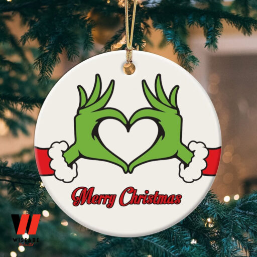 Merry Christmas Grinch Ornament,Grinch Heart Hand Ornament