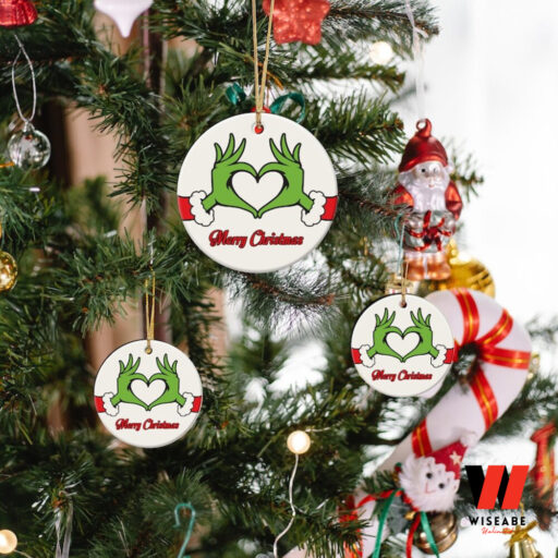 Merry Christmas Grinch Ornament,Grinch Heart Hand Ornament