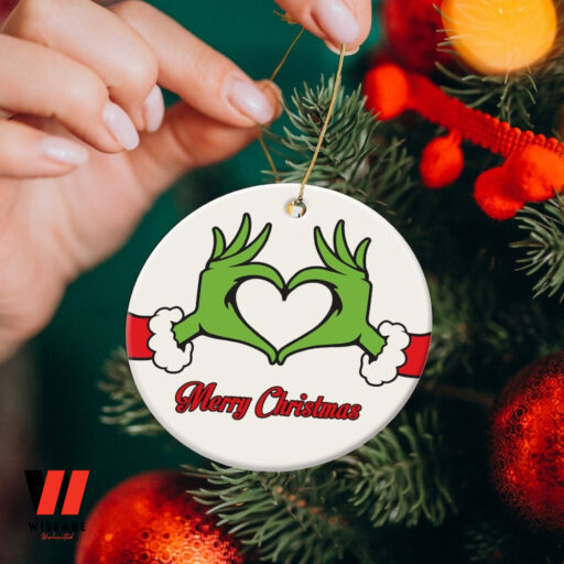 Merry Christmas Grinch Ornament,Grinch Heart Hand Ornament