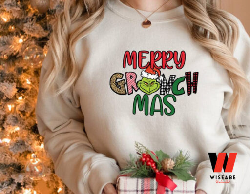 Merry Grinchmas Sweatshirt, Grinch Face Christmas Sweatshirt