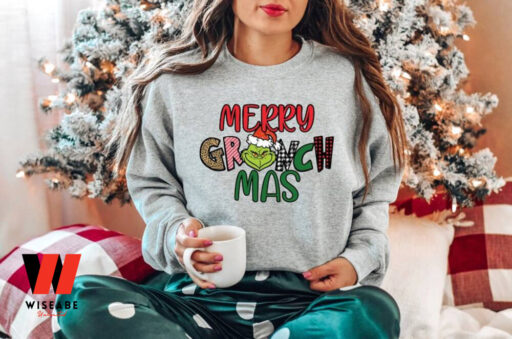 Merry Grinchmas Sweatshirt, Grinch Face Christmas Sweatshirt