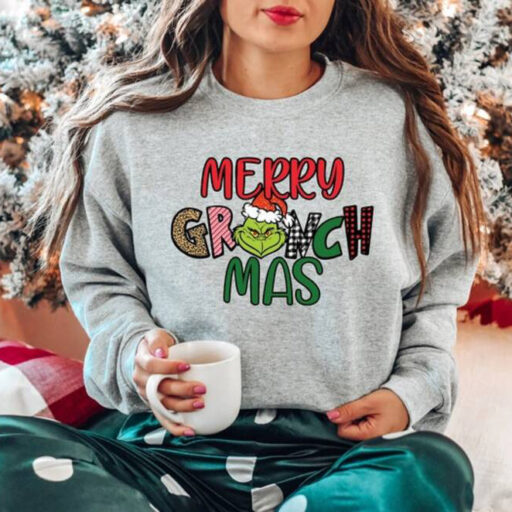 Merry Grinchmas Sweatshirt, Grinch Face Christmas Sweatshirt