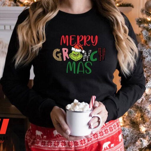 Merry Grinchmas Sweatshirt, Grinch Face Christmas Sweatshirt