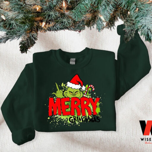 Merry Grinmas Sweatshirt, Grinch Santa Shirt