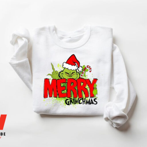 Merry Grinmas Sweatshirt, Grinch Santa Shirt