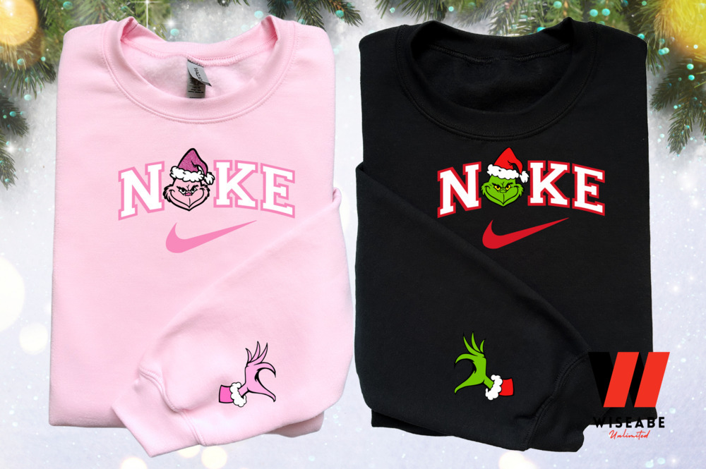 Mrs And Mr Grinch Christmas Nike Sweatshirt, Christmas Gift for Couple