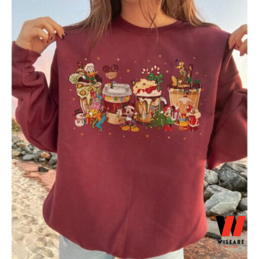 Disney Christmas Mickey Mouse Coffee Latte Sweatshirt, Christmas Shirt