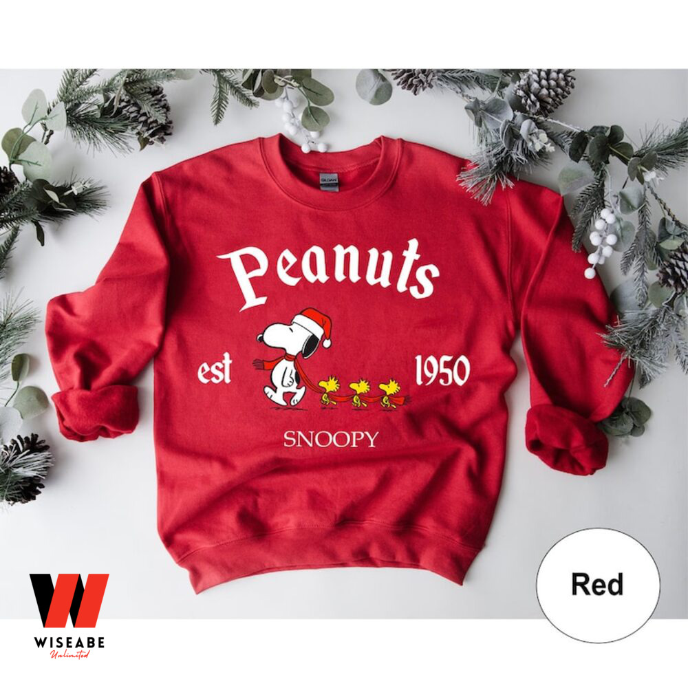 Peanuts Snoopy Est 1950 Christmas Sweatshirt, Snoopy Dog Gift