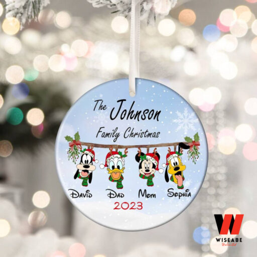 Personalized Christmas Disney Ceramic Ornament, Mickey and Friends Ornament,