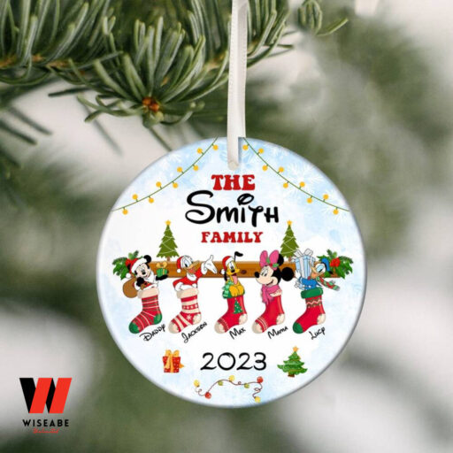 Personalized Christmas Disney Ornament, Mickey and Friends Ceramic Ornament