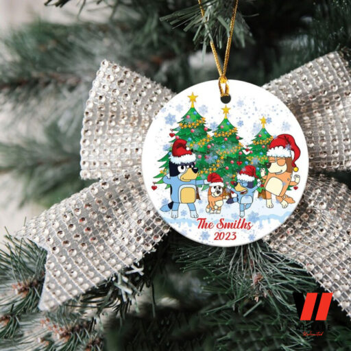 Personalized Christmas Family Bluey Ornament,Bluey Christmas Ornament Gift