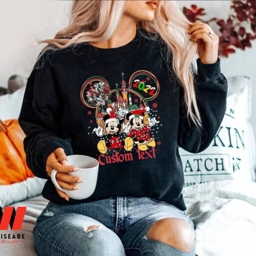 Personalized Disneyland Christmas Mickey Mouse Sweatshirt, Custom Christmas Shirt