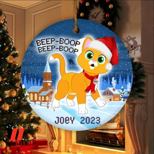 Personalized Sox Cat Christmas Ceramic Ornament