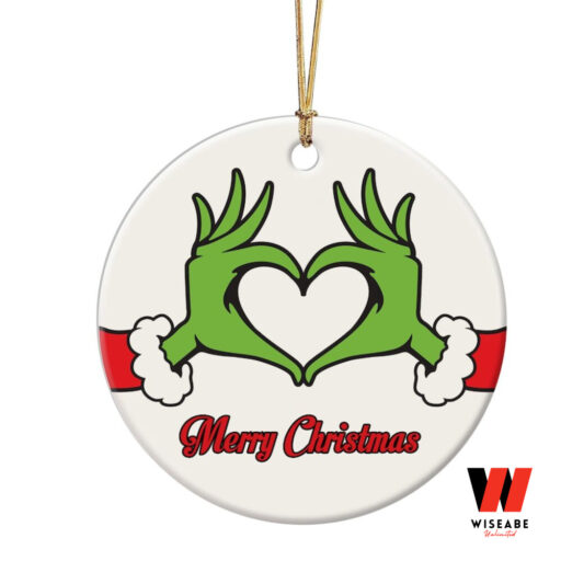 Merry Christmas Grinch Ornament,Grinch Heart Hand Ornament