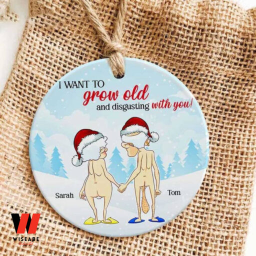 Personalized I Want To Grow Old And Disgusting With You Christmas Ornament