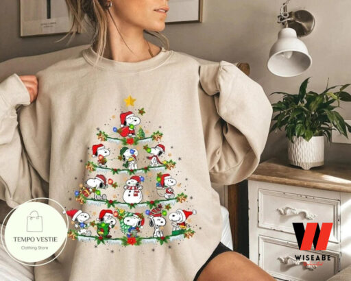 Retro The Peanuts Snoopy Christmas Tree Sweatshirt