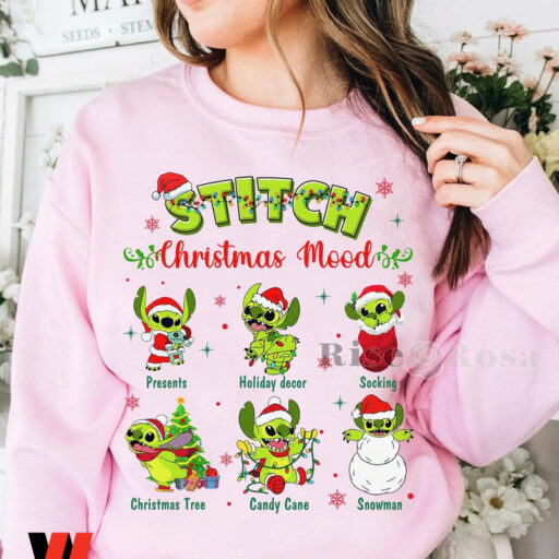 Stitch Grinch Christmas Mode Sweatshirt, Christmas Gift