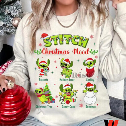 Stitch Grinch Christmas Mode Sweatshirt, Christmas Gift