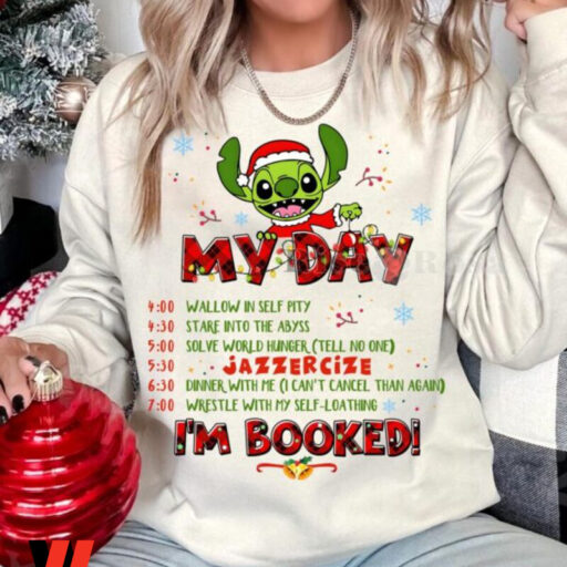 Stitch Grinch My Day I'm Booked Sweatshirt