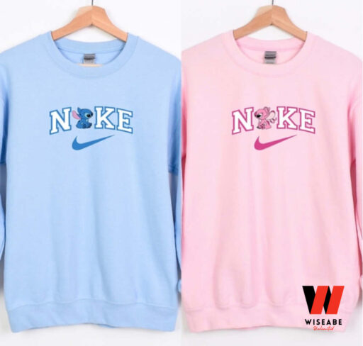 Stitch & Angel Nike Couple Christmas Sweatshirt