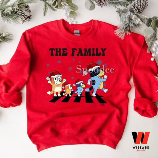 The Family Bluey Road Christmas Sweatshirt, Bluey Family Matching