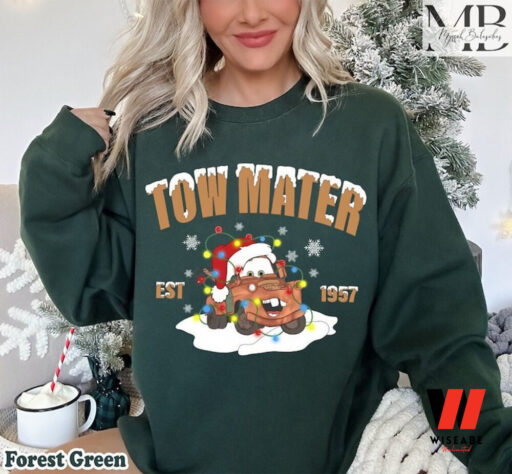 Tow Mater Est 1977 Xmas Light Disney Car Christmas Shirt, McQueen Shirt